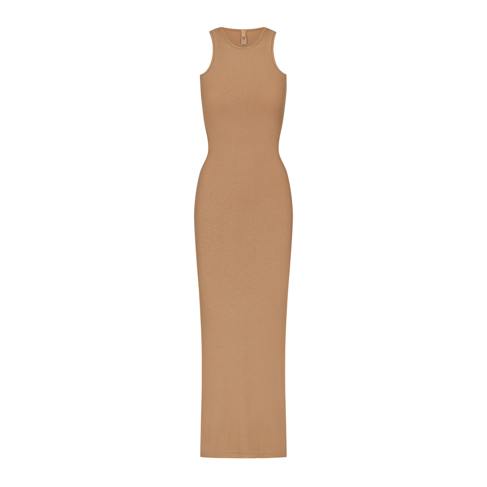 Skims SOFT LOUNGE SHIMMER RACERBACK Jurk Bruin | 36RZNVMJO