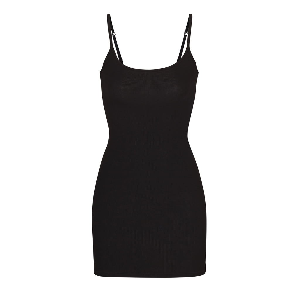 Skims SOFT LOUNGE SLIP Jurk Zwart | 90EOFXQZV