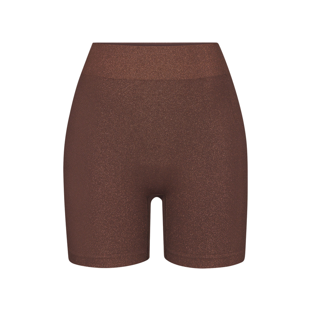 Skims SOFT SMOOTHING SHINE Korte Broek Chocola | 23RCDYJKZ