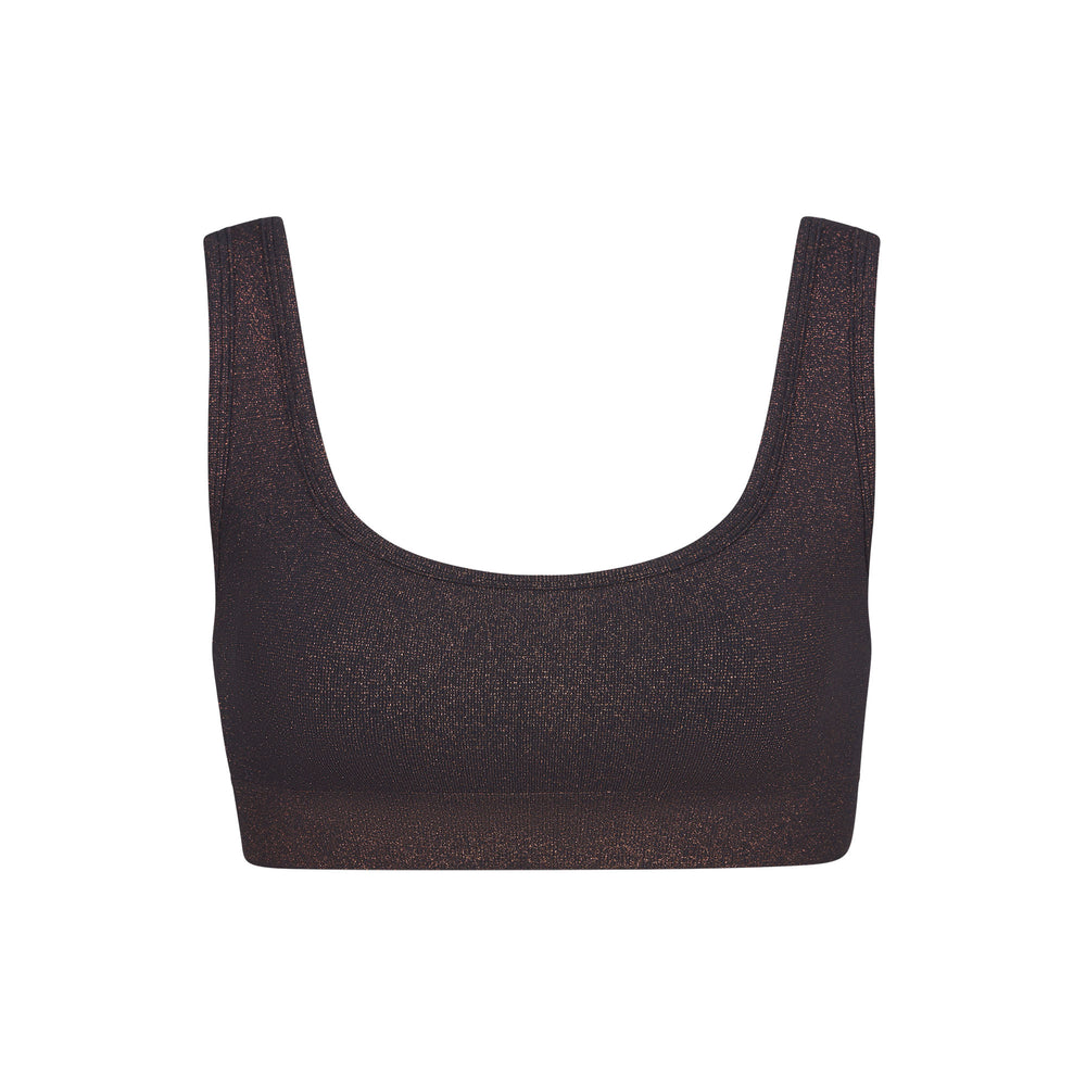 Skims SOFT SMOOTHING SHINE SCOOP NECK Bralette Zwart | 14GUDSNOX