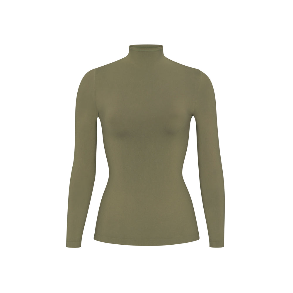 Skims SOFT SMOOTHING TURTLENECK TOP T-shirt Groen | 34WQCZHSI