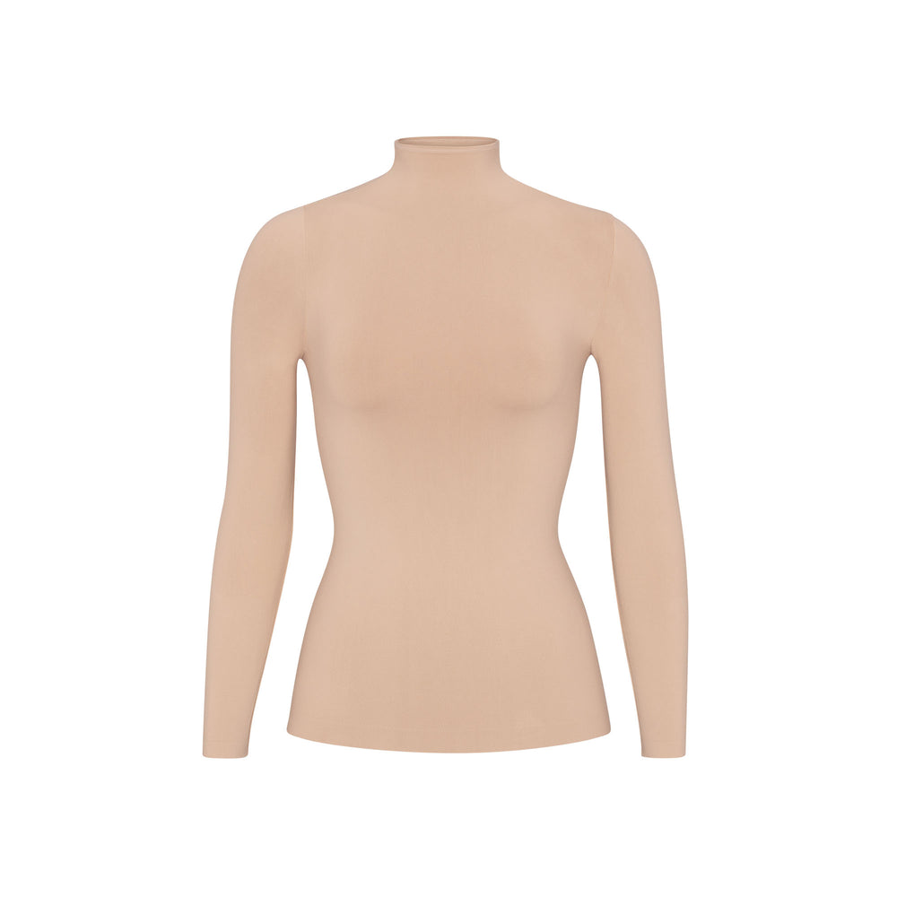 Skims SOFT SMOOTHING TURTLENECK TOP T-shirt Beige | 58ODFGQVB