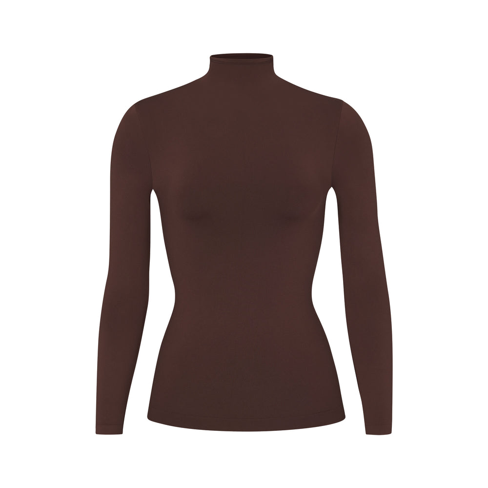 Skims SOFT SMOOTHING TURTLENECK TOP T-shirt Chocola | 79MDUVYOQ