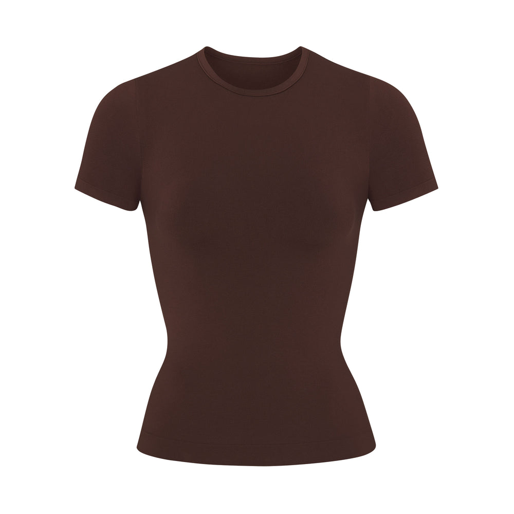 Skims SOFT SMOOTHING T-shirt Chocola | 23VGBPTNW