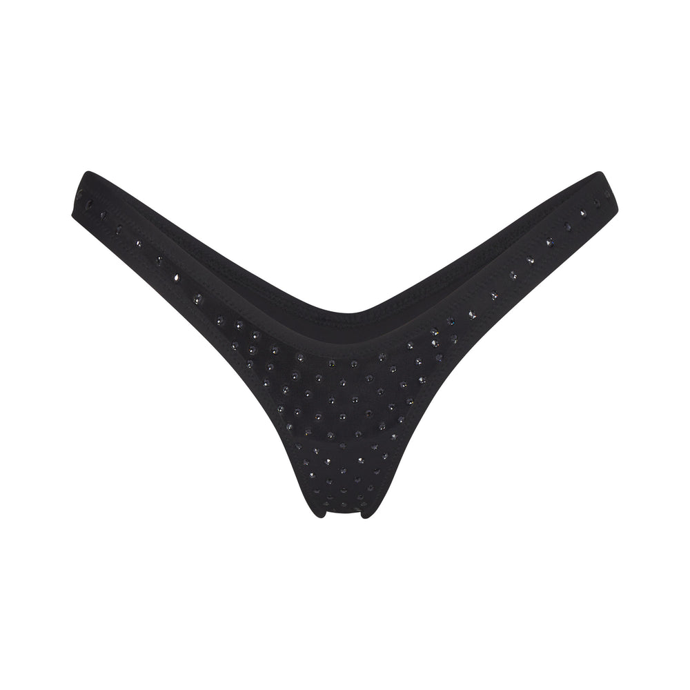 Skims SPARKLE JERSEY MINI Thong Zwart | 81GRQCUVP