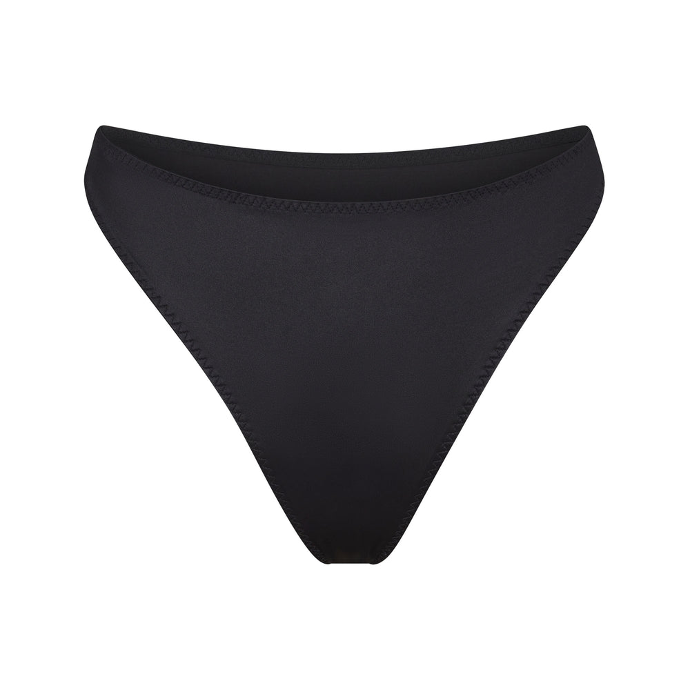 Skims STRETCH SATIN HIGH LEG Bikini Zwart | 29FKVWZDL