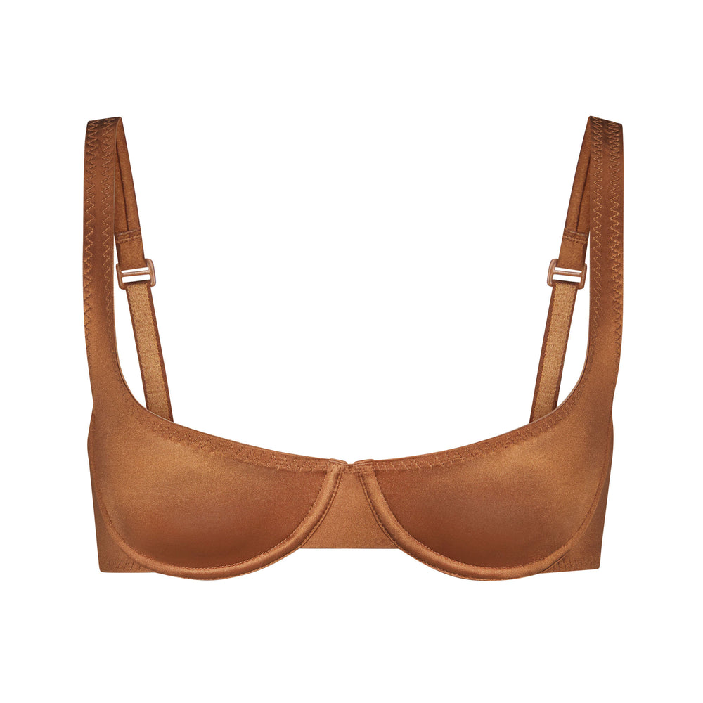 Skims STRETCH SATIN SCOOP Underwire Bra Abrikoos | 57SYKFMBH