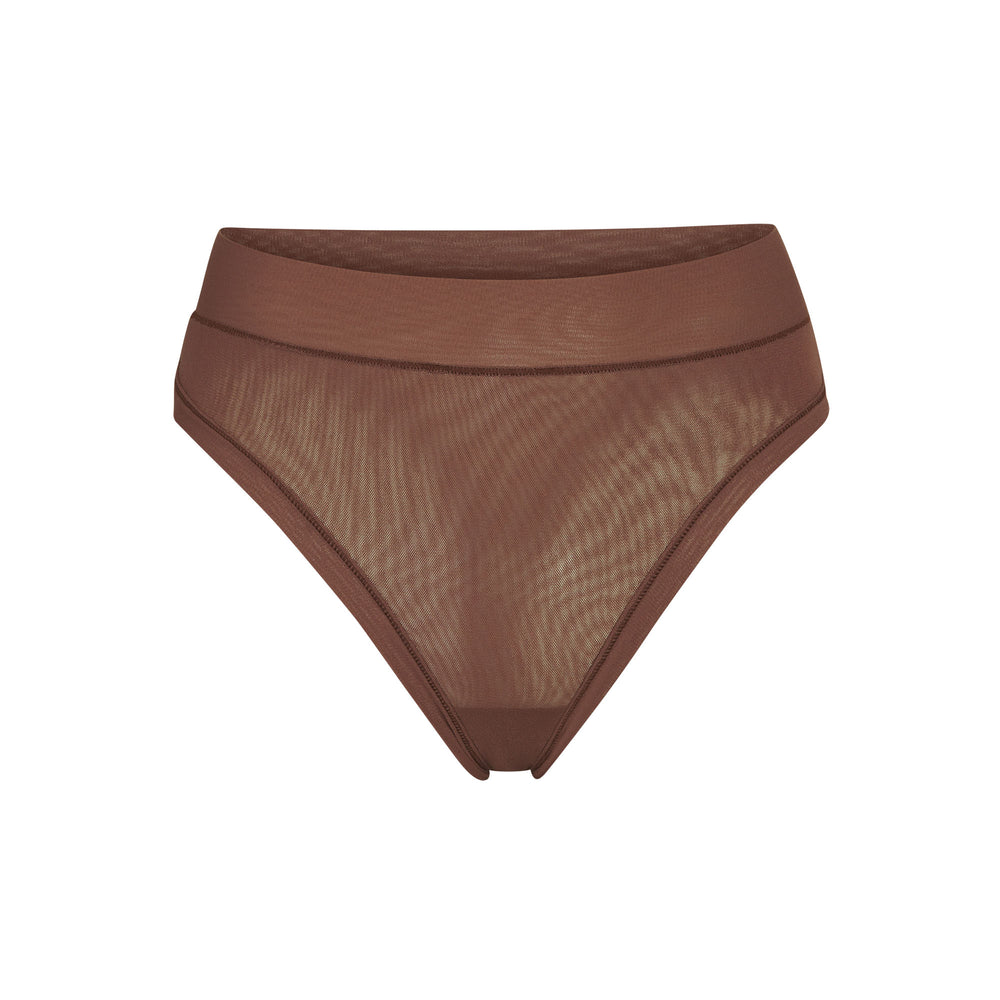 Skims SUMMER MESH MID WAIST Thong Chocola | 65OVJXSGZ