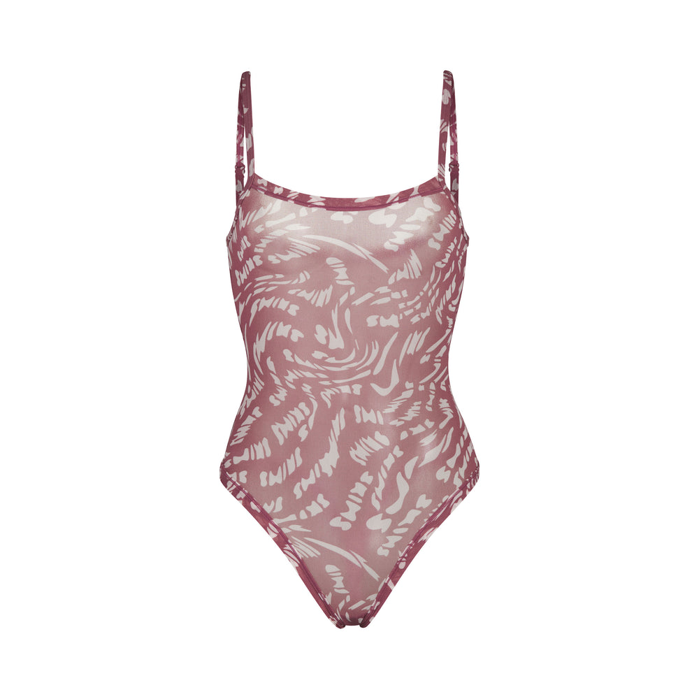 Skims SUMMER MESH Strappy Bodysuit RASPBERRY SWIRL | 87YZSREAN