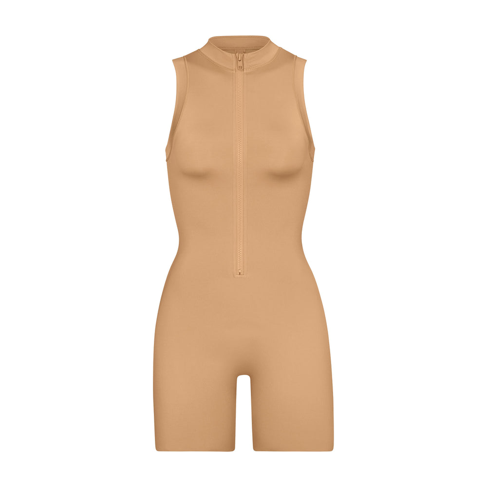 Skims SWIM MOCK NECK CYCLE SUIT One Piece Beige | 96UTNJAVB