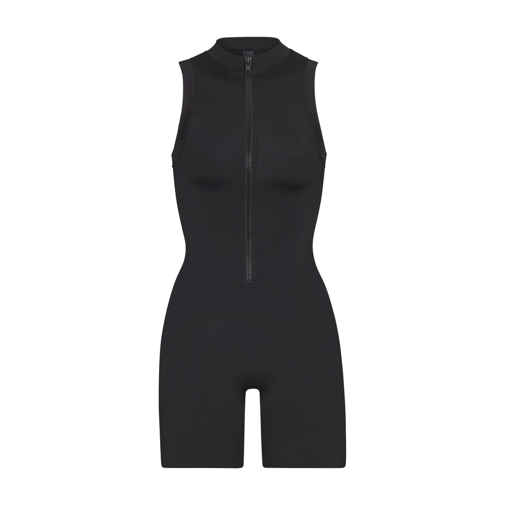 Skims SWIM MOCK NECK CYCLE SUIT One Piece Zwart | 98BDRUVYW