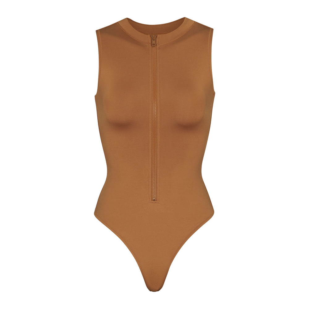 Skims SWIM ZIP FRONT SLEEVELESS One Piece Abrikoos | 43RJMLEXP