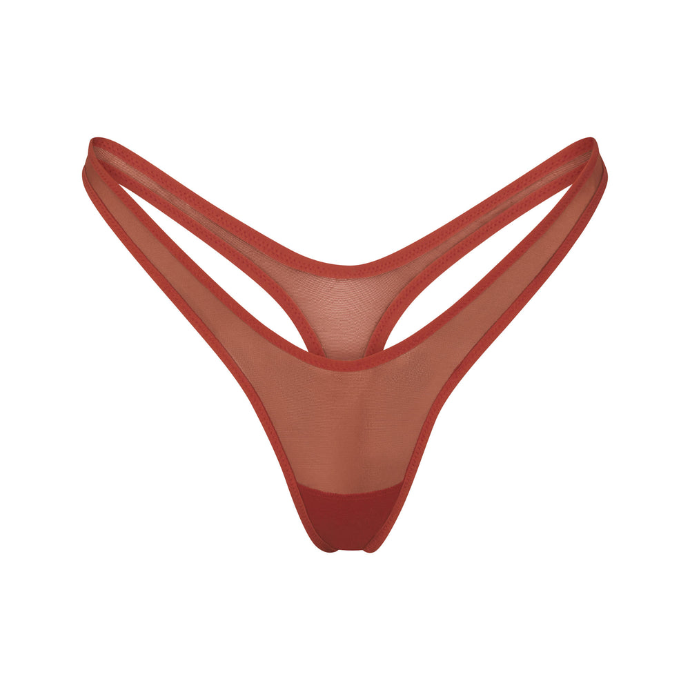 Skims ULTRA FINE MESH MICRO DIPPED Thong Bruin | 71EOBLCXA