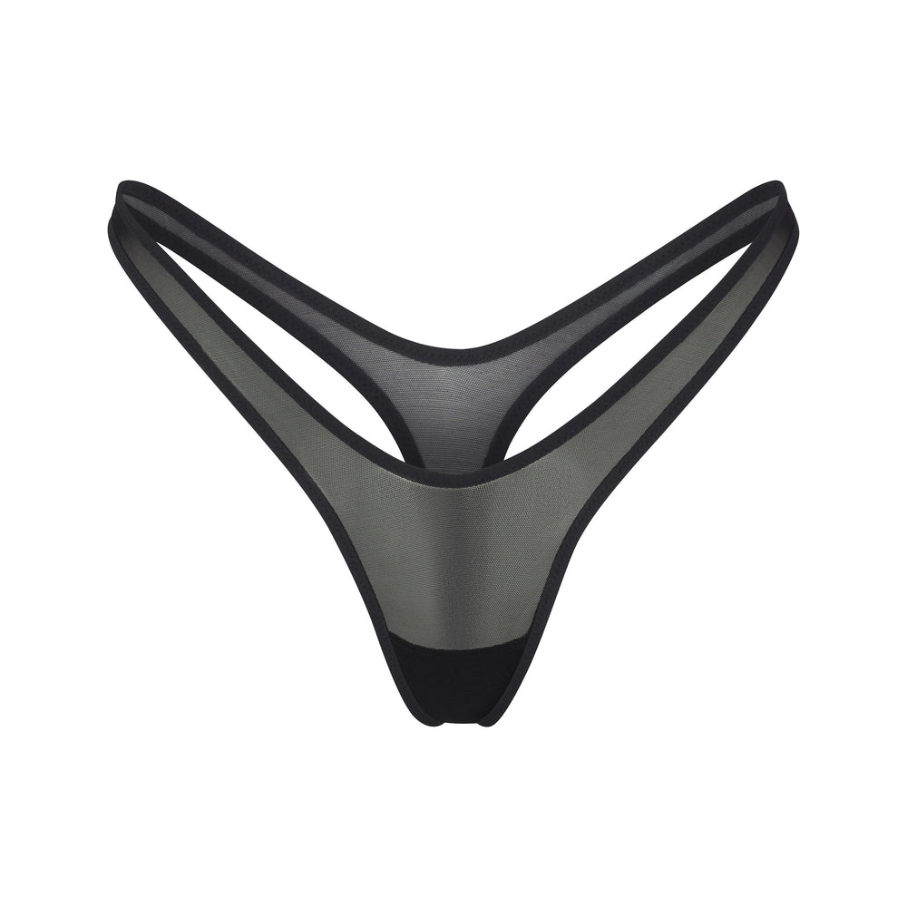 Skims ULTRA FINE MESH MICRO DIPPED Thong Zwart | 94DWKBMIQ