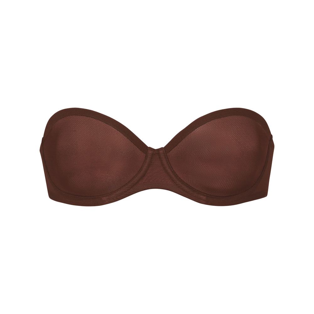 Skims ULTRA FINE MESH Strapless Bra Chocola | 05MXPERHZ