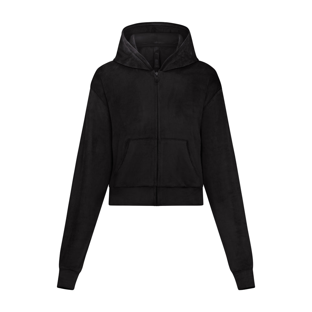 Skims VELOUR Hoodie Zwart | 94IZRUFDO